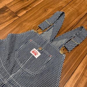 Round House Pin Striped Overalls Bibs Youth Kids Boys Girl's Size 14 32x28